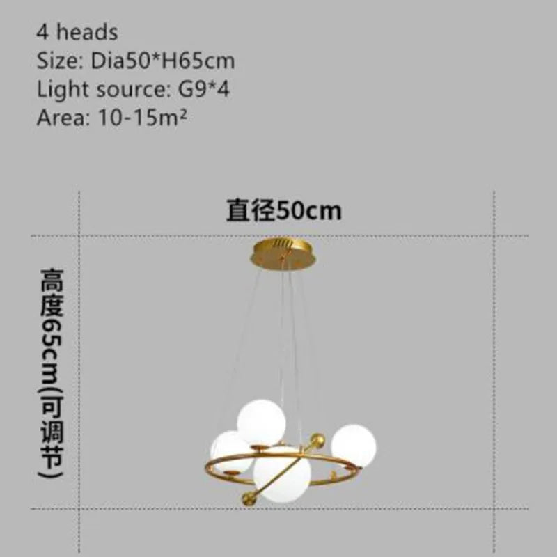 Nordic LED pendant light decorative glass chandelier for indoor use