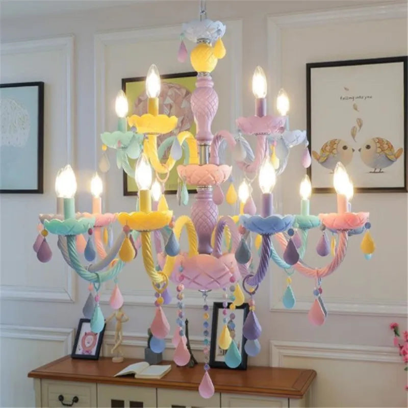 Crystal pendant chandelier for modern and festive decoration - vue 6 sur 6