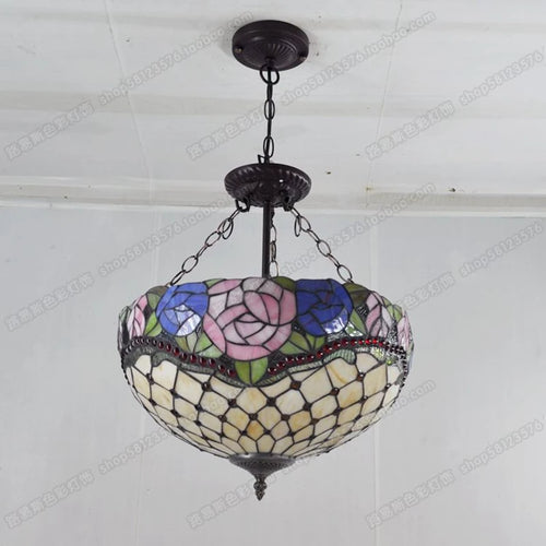 Modern tiffany style chandelier for café, bar and restaurant - vue 6 sur 5