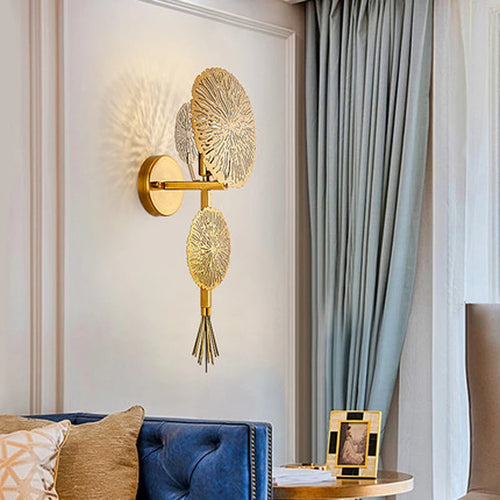 Luxury lotus leaf decorative modern wall light for living room and hotel - vue 2 sur 7