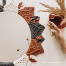 decorative macrame mirror bohemian style for interior decoration