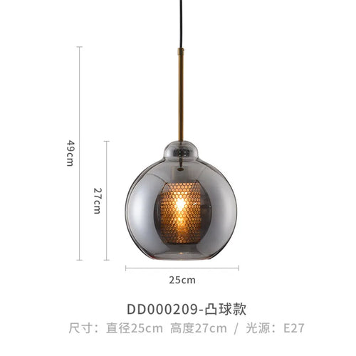 Modern glass pendant light for elegant interior decor - vue 12 sur 17