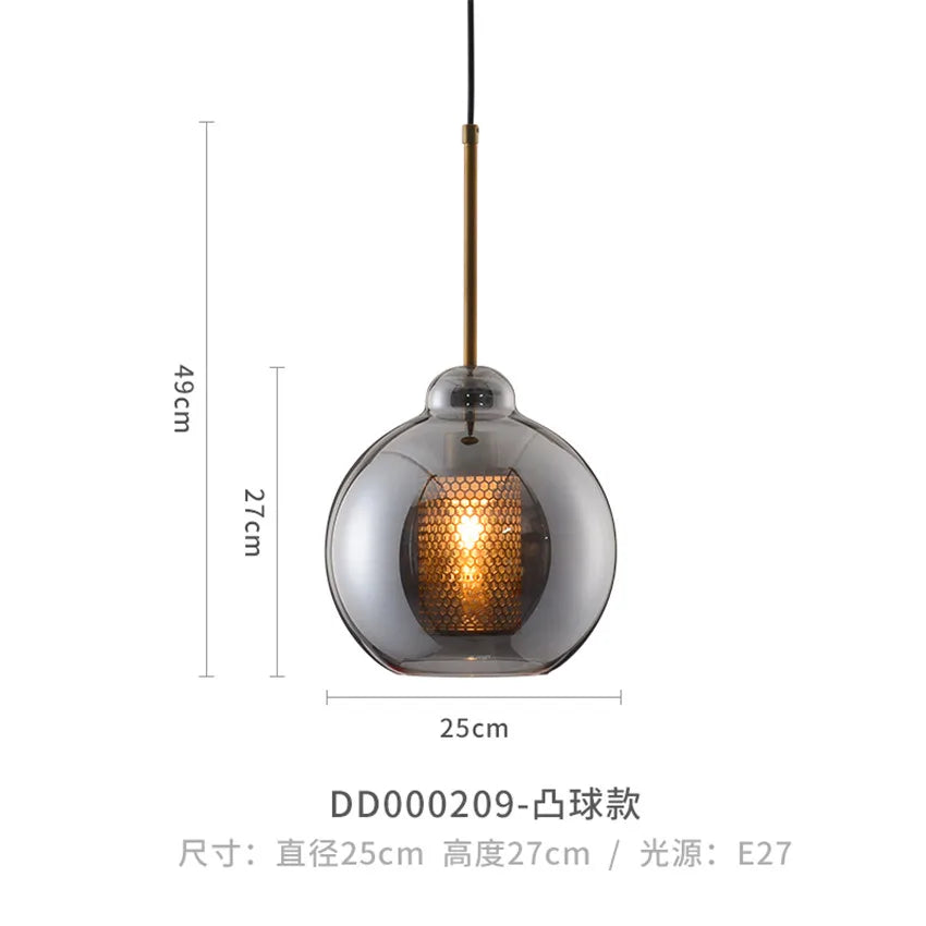 Modern glass pendant light for elegant interior decor - vue 12 sur 17