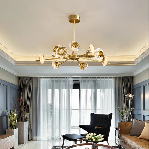 Luxury copper chandelier with minimalist design for creative lighting - vue 4 sur 10