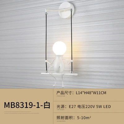 Modern iron humanoid wall light decorative indoor lamp - vue 15 sur 18