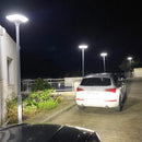 Outdoor solar lamp post 360 fan-shaped lighting with dusk to dawn sensor