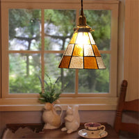 Vintage brass and glass pendant light for kitchen