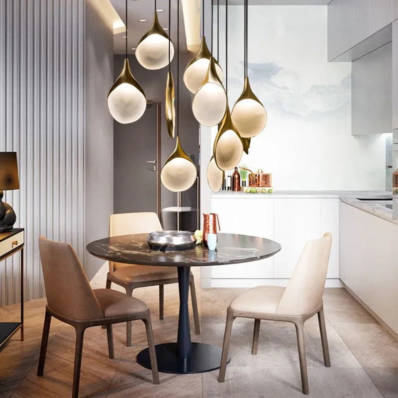 modern spoon-shaped pendant light for retro decoration