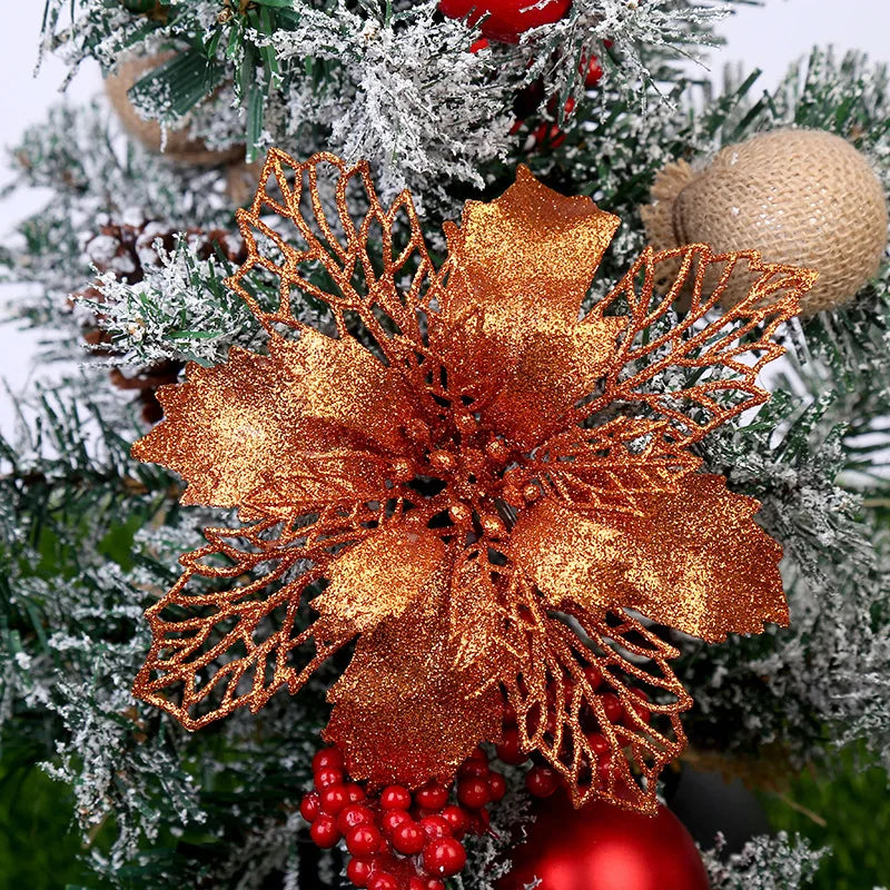 Glitter flower hanging Christmas tree decoration