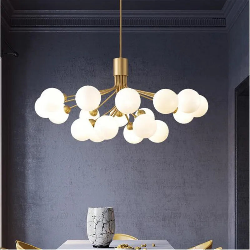 Apiales Nordic LED luxury glass ball chandelier modern design