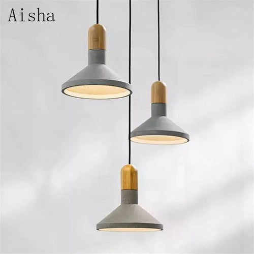 Industrial concrete pendant light for café and restaurant