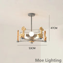 Wooden giraffe LED pendant light for children