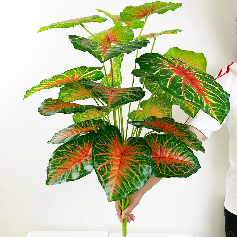 Artificial monstera plants with large leaves for indoor decoration