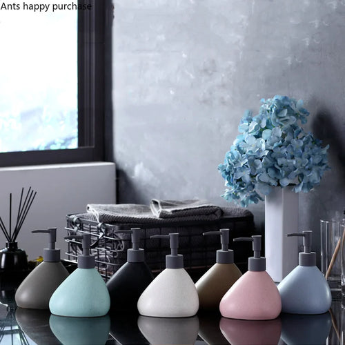 ceramic bottle for lotion, soap and shower gel - vue 6 sur 13
