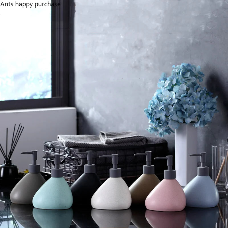 ceramic bottle for lotion, soap and shower gel - vue 5 sur 13