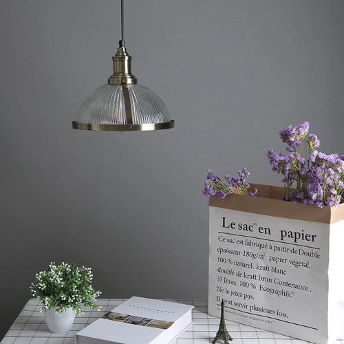 Vintage clear glass hanging lamp for nostalgic ambience - vue 3 sur 7