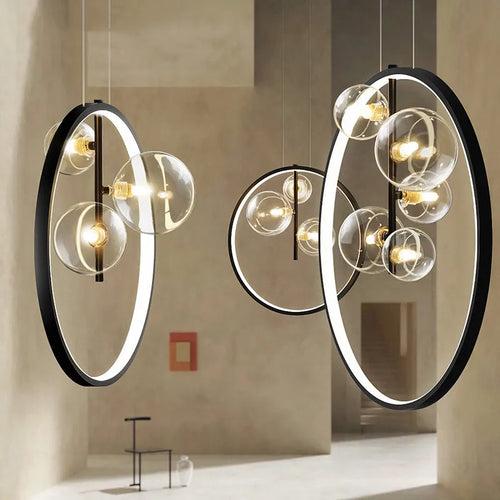 Black metal pendant light with adjustable cord for indoor lighting - vue 2 sur 25
