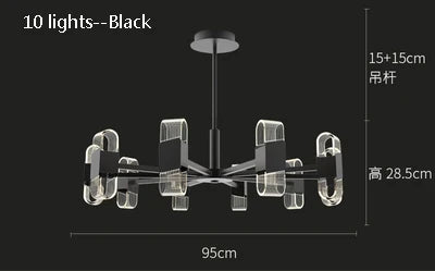 Luxury designer chandelier for elegant Nordic lighting - vue 8 sur 17