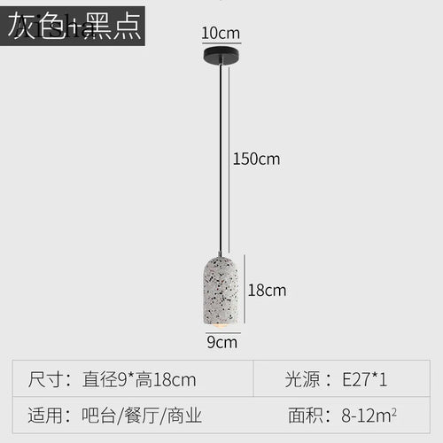 Nordic retro modern cement pendant light for interior decoration - vue 7 sur 9