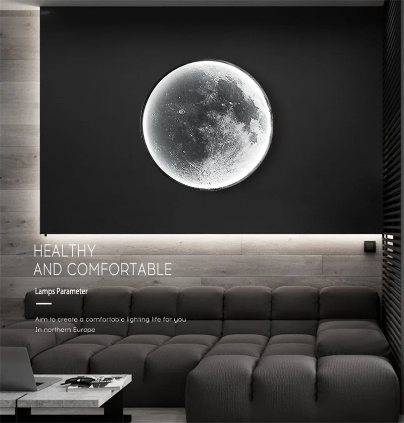 Modern moon wall light decorative interior LED lamp