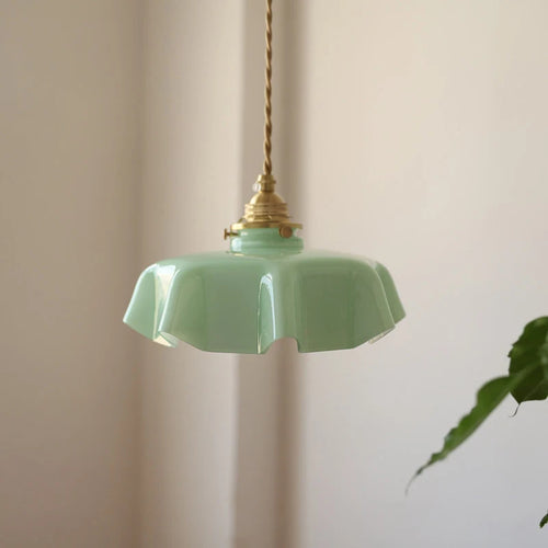 Coloured glass flower pendant light - vue 2 sur 16