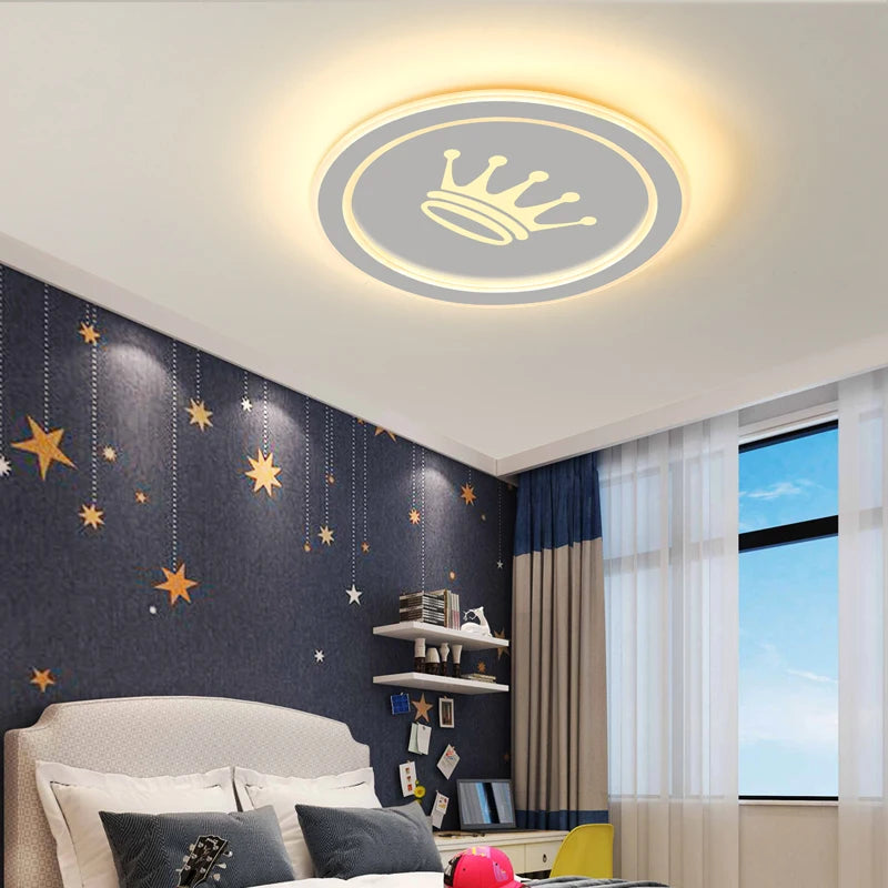 Modern LED ceiling lights with crown pattern for home decoration - vue 3 sur 10