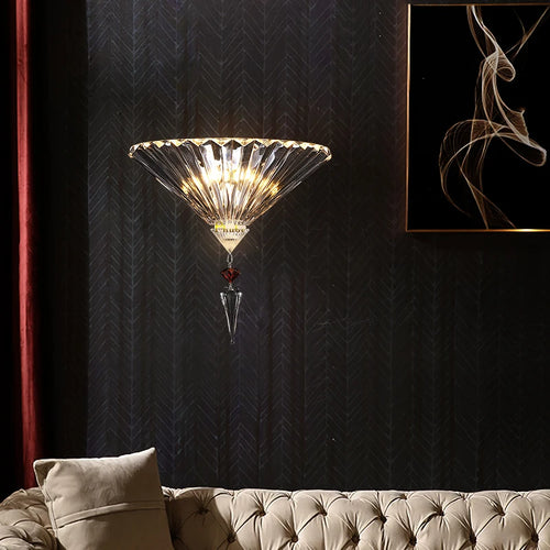Modern crystal wall light with mirror - vue 4 sur 6