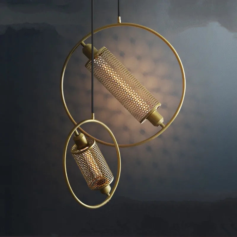 Vintage round iron pendant light for creative home decor