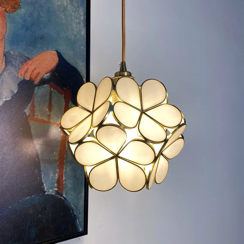 Nordic glass lamp with copper