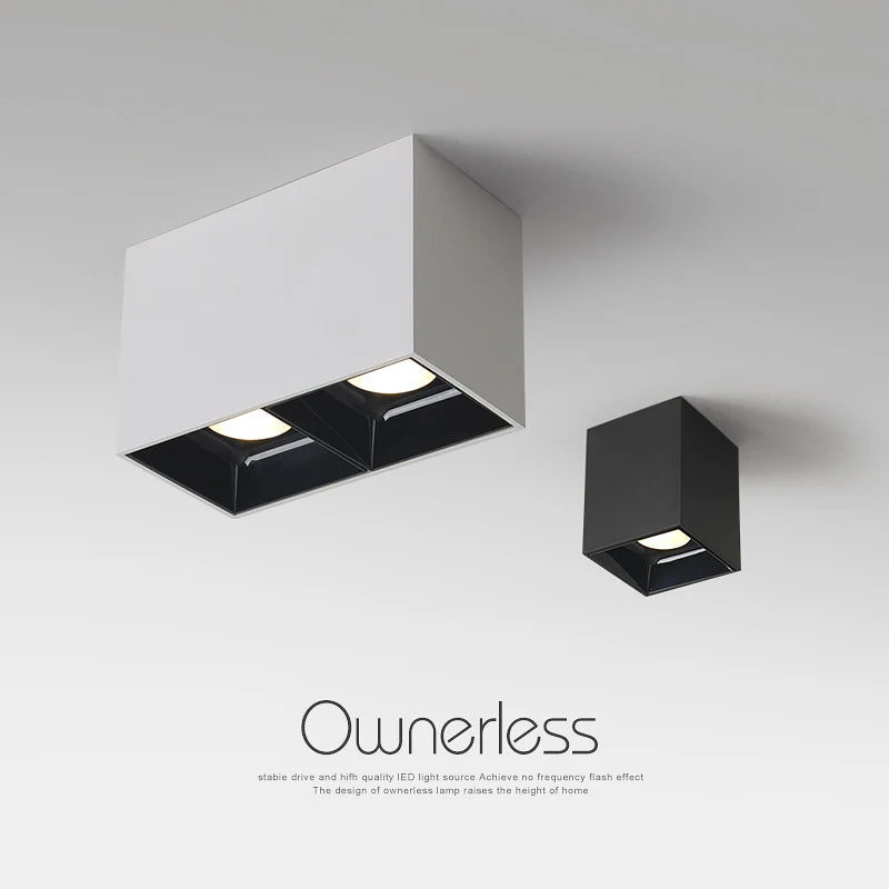 Round square LED surface mounted spotlight with adjustable angle