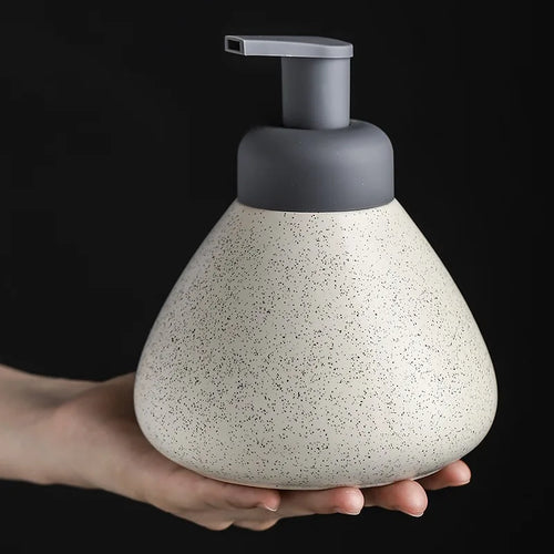 ceramic soap dispenser pressing foam for bathroom - vue 2 sur 18