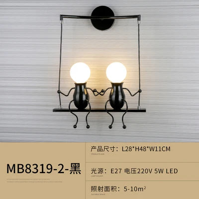 Modern iron humanoid wall light decorative indoor lamp - vue 17 sur 18