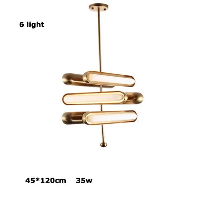 Postmodern gold Art Deco iron and glass chandelier for dining room - vue 11 sur 12