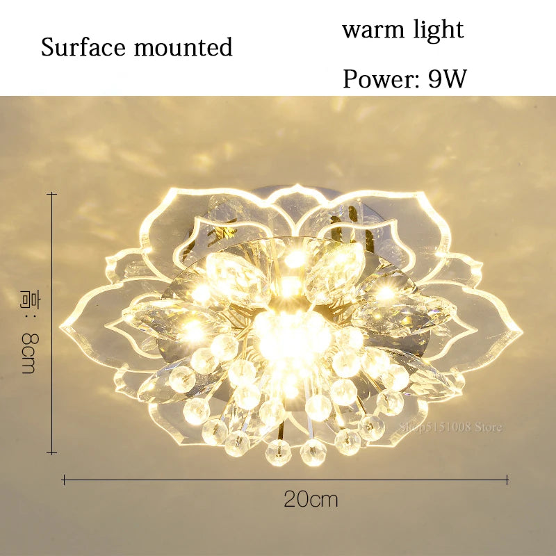 Crystal flower ceiling lamp colourful indoor chandelier - vue 11 sur 11