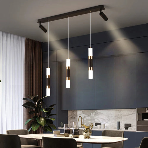 Modern adjustable LED chandelier for versatile spaces - vue 5 sur 7