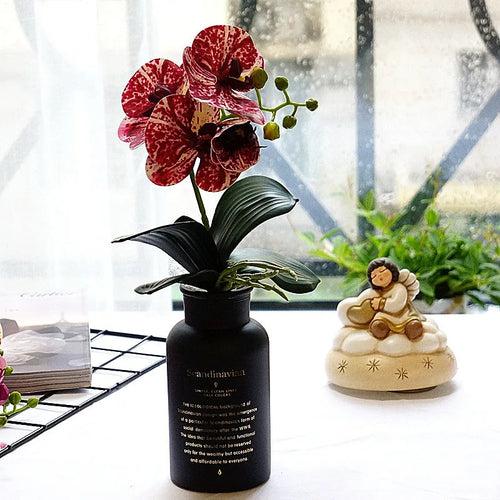 Mini artificial orchid branch for wedding and home decoration - vue 4 sur 13