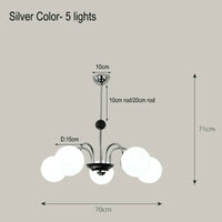 Nordic American glass LED decorative chandelier