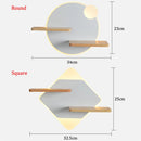 Nordic LED wall light with shelf and USB charger