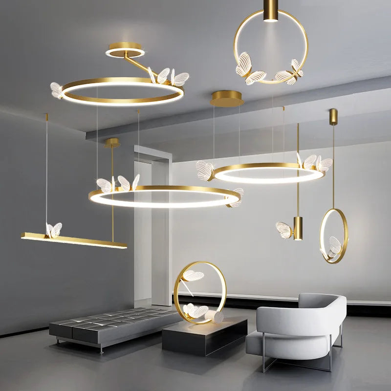 Modern romantic butterfly acrylic wall light - vue 6 sur 17
