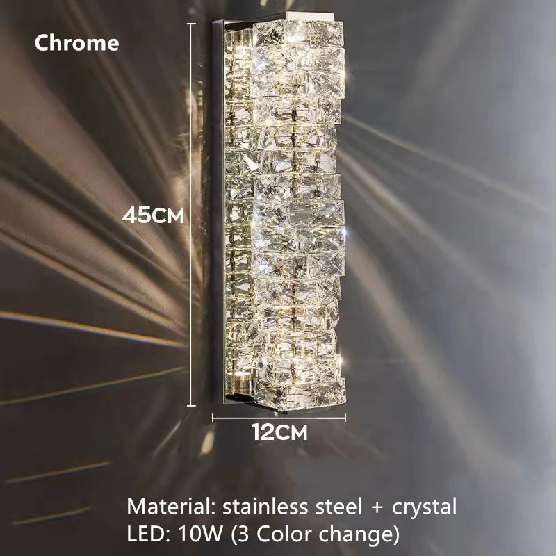 Modern crystal wall light elegant star decor for interiors