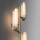 Art deco copper gold and white LED wall light for bedroom
