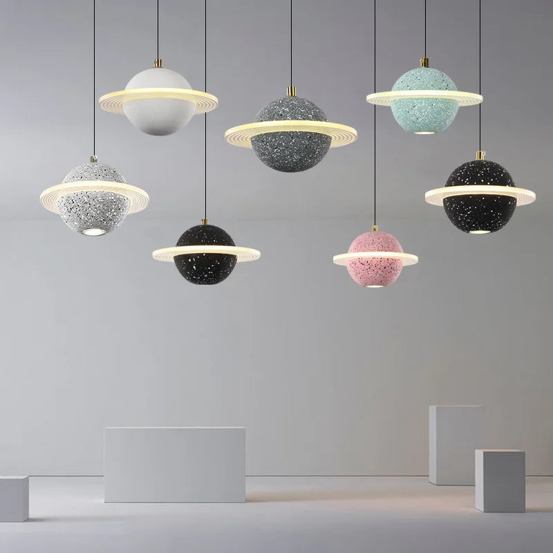 Planet resin pendant light for modern interior decor
