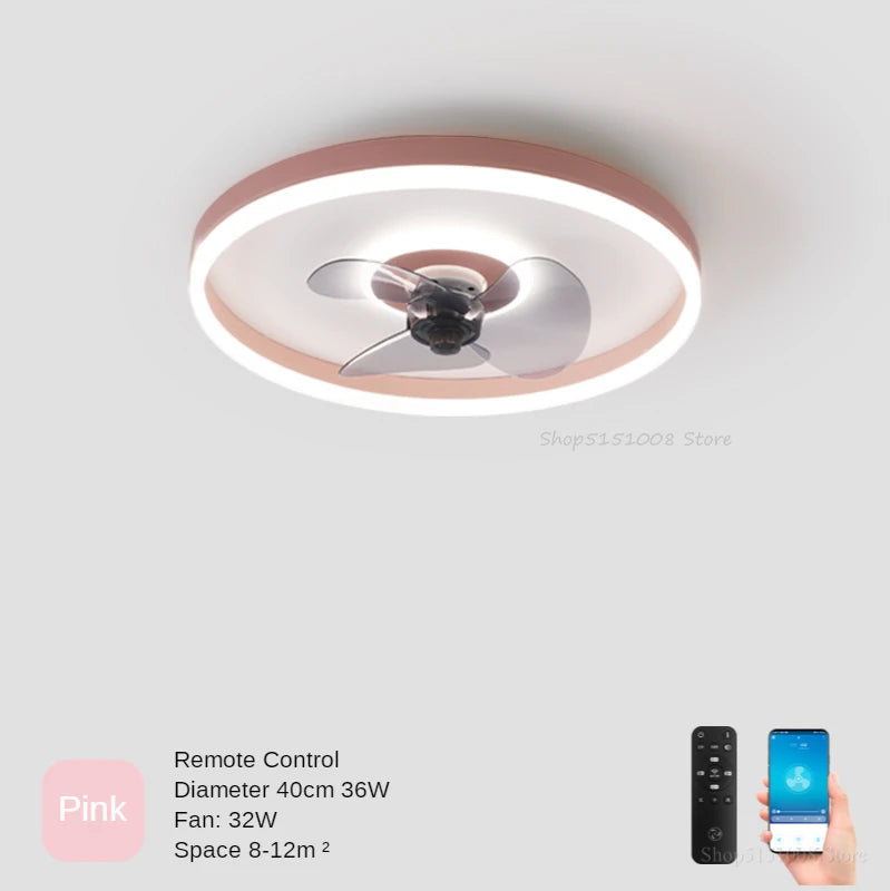 plafonnier moderne avec ventilateur et leds 3 couleurs