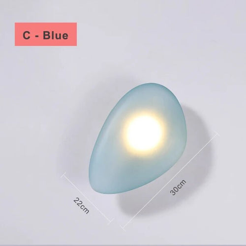 Modern nordic LED wall light pebble design for bedroom and staircase - vue 16 sur 21