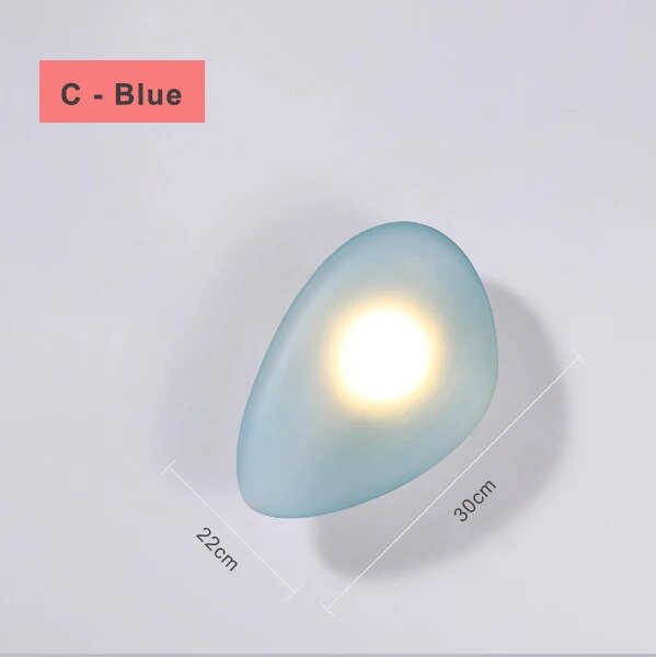 Modern nordic LED wall light pebble design for bedroom and staircase - vue 15 sur 21