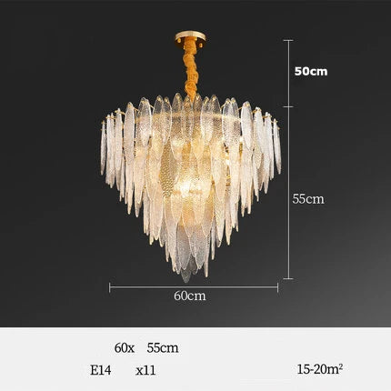 Art Deco LED chandelier in iron and glass with elegant design for modern lighting - vue 15 sur 25