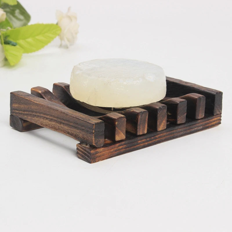 natural bamboo soap dish for bathroom and shower