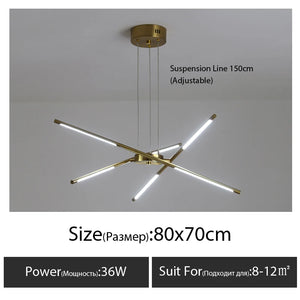 Light luxury style Nordic restaurant chandelier, simple modern atmosphere creative living room bedroom lighting net red led lamp