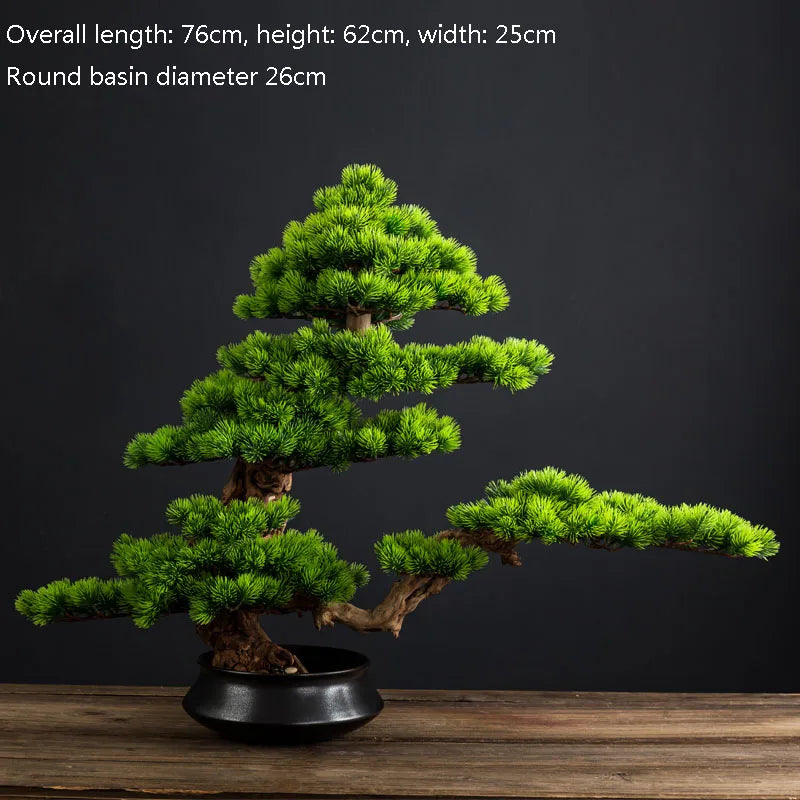 Welcome Pine Bonsai Decoration,Living Room,Desktop,Fake Tree,Artificial Plants,Potted Ornament,Home Decor Customized - vue 8 sur 8