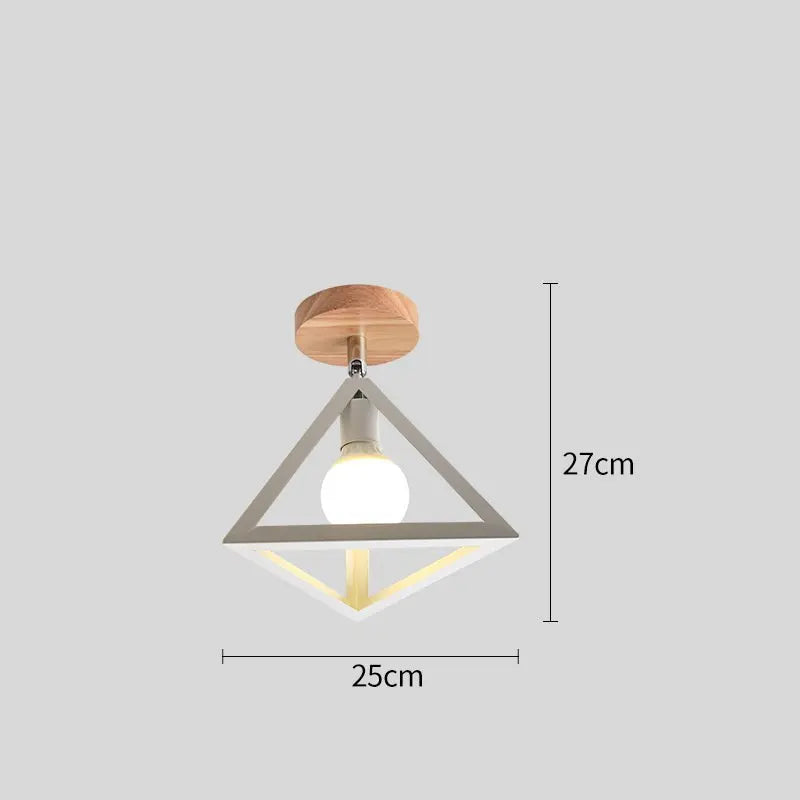 Modern nordic simple LED ceiling light in iron triangle - vue 11 sur 18